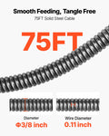 Drain Cleaner Machine 22m Sewer Snake 6 Cutters 50-100mm Pipes