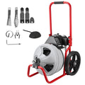 Drain Cleaner Machine 22m Sewer Snake 6 Cutters 50-100mm Pipes