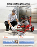 Drain Cleaner Machine 22m Sewer Snake Auger 6 Cutters 50-150mm