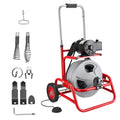 Drain Cleaner Machine 22m Sewer Snake Auger 6 Cutters 50-100mm