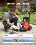 Drain Cleaner Machine 30m Sewer Snake Auger 19mm 6 Cutters