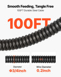 Drain Cleaner Machine 30m Sewer Snake Auger 19mm 6 Cutters