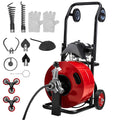 Drain Cleaner Machine 30m Sewer Snake Auger 19mm 6 Cutters