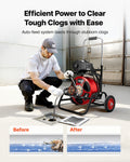 Drain Cleaner Machine 22m Cable 50-150mm Pipes Sewer Snake Auto Feed