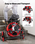 Drain Cleaner Machine 30m Snake Auger 50-100mm Pipes 8 Cutters