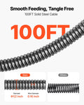 Drain Cleaner Machine 30m 12.7mm Sewer Snake Auger Auto Feed