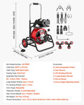 Drain Cleaner Machine 30m 12.7mm Sewer Snake Auger Auto Feed