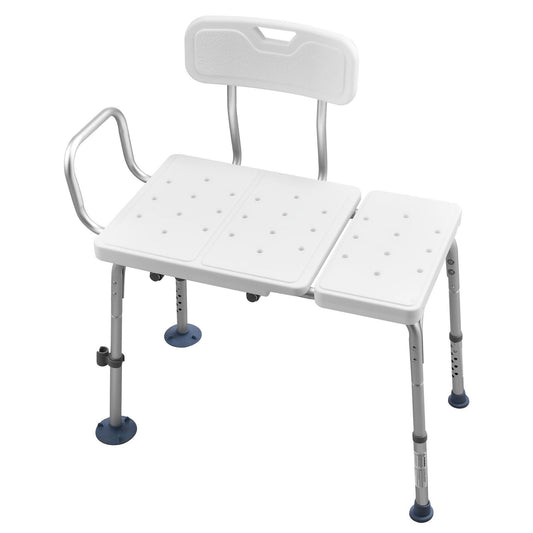 Tub Transfer Bench 180kg Capacity Bath Seat w/ Armrest & Backrest
