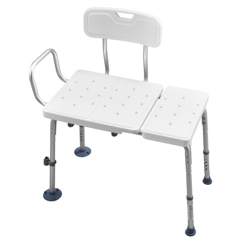 Tub Transfer Bench 180kg Capacity Bath Seat w/ Armrest & Backrest