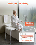 Tub Transfer Bench 180kg Capacity Bath Seat w/ Armrest & Backrest
