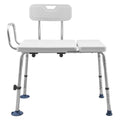 Tub Transfer Bench 180kg Capacity Bath Seat w/ Armrest & Backrest