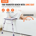 Tub Transfer Bench Shower Seat 400lbs Capacity Armrest Elderly