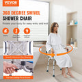 Swivel Shower Chair 360° Rotating Adjustable Seat Armrests Backrest 400lbs