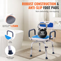 Swivel Shower Chair 360° Rotating Adjustable Seat Armrests Backrest 400lbs