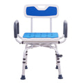 Swivel Shower Chair 360° Rotating Adjustable Seat Armrests Backrest 400lbs