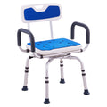 Swivel Shower Chair 360° Rotating Adjustable Seat Armrests Backrest 400lbs