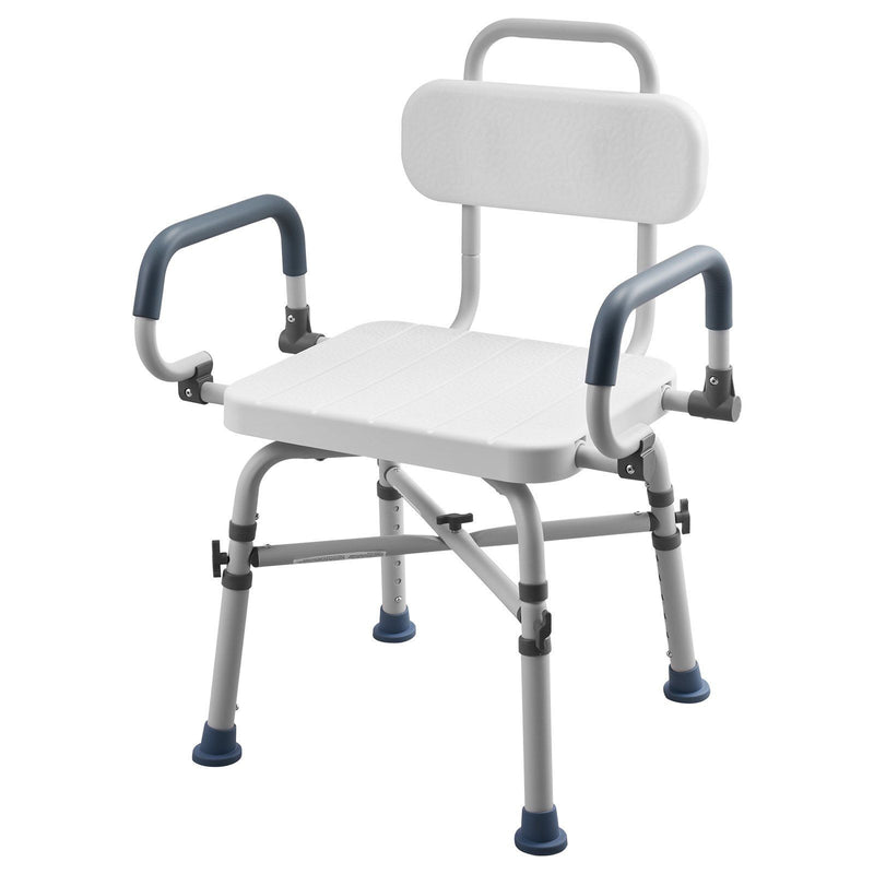Swivel Shower Chair Arms Back 227kg Heavy Duty Adjustable Height