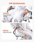 Swivel Shower Chair Arms Back 227kg Heavy Duty Adjustable Height