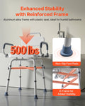Swivel Shower Chair Arms Back 227kg Heavy Duty Adjustable Height
