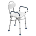 Swivel Shower Chair Arms Back 227kg Heavy Duty Adjustable Height
