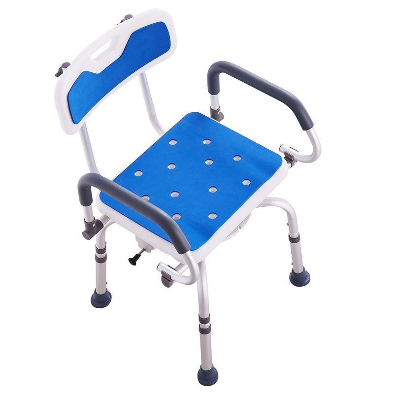 Swivel Shower Chair 360° Rotating Seat 400LBS Adjustable Arms