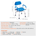 Swivel Shower Chair 360 Degree, Adjustable Shower Seat with Pivoting Arms & Padded Bath Seat for Inside Shower or Tub, Non-Slip Rotating Bathtub Chair for Elderly Disabled, 300LBS Capacity