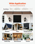 Door Awning 965x2957mm Polycarbonate Brown Outdoor Canopy