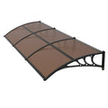 Door Awning 965x2957mm Polycarbonate Brown Outdoor Canopy