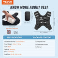 Weighted Vest 16lbs Adjustable Reflective Stripe Training Fitness