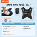 Weighted Vest 20lbs Adjustable Reflective Running Training Fitness