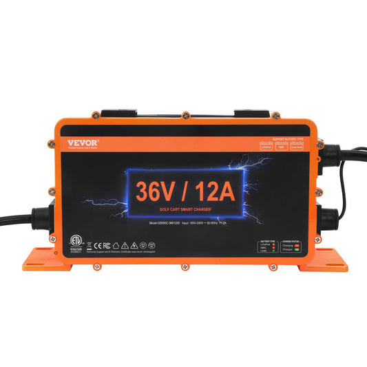 EZGO 12 Amp Smart Battery Charger IP67 Golf Cart D-Style ETL