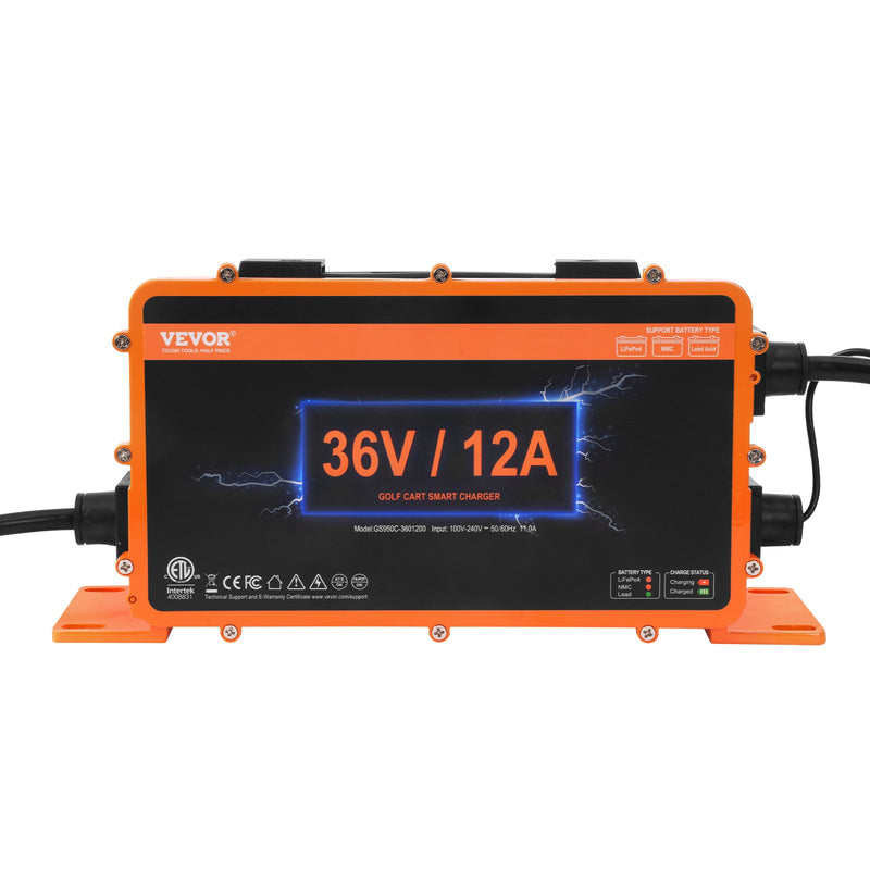 EZGO 12 Amp Smart Battery Charger IP67 Golf Cart D-Style ETL