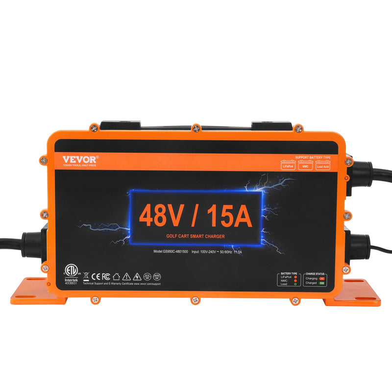 Golf Cart Smart Battery Charger 15AMP EZGO TXT RXV IP67 ETL