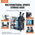 Golf Bag Storage Rack 2 Holder Rolling Cart Wheels Steel Black
