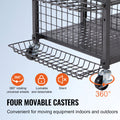 Golf Bag Storage Rack 2 Holder Rolling Cart Wheels Steel Black