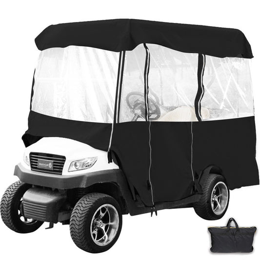 4 Seater Golf Cart Cover Waterproof Roll-Up Door Enclosure
