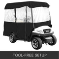 4 Seater Golf Cart Cover Waterproof Roll-Up Door Enclosure