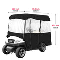 4 Seater Golf Cart Cover Waterproof Roll-Up Door Enclosure