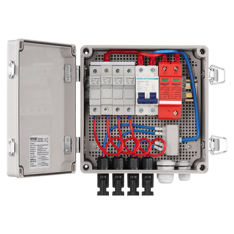 Solar PV Combiner Box 4 String 10A IP65 ABS Case Solar Panel