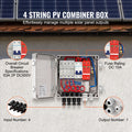 Solar PV Combiner Box 4 String 10A IP65 ABS Case Solar Panel