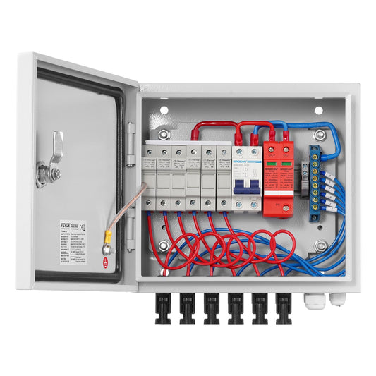 Solar PV Combiner Box 6 String 10A IP65 Steel Case