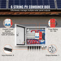 Solar PV Combiner Box 6 String 15A IP65 Steel Case