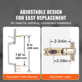Entry Door Handle, Satin Nickel Square Handle Set with Lever Door Handle No Lock, Adjustable Hole Space, Front Door Handle with Reversible for Right and Left Handed Entrance and Front Door