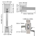 Entry Door Handle, Satin Nickel Square Handle Set with Lever Door Handle No Lock, Adjustable Hole Space, Front Door Handle with Reversible for Right and Left Handed Entrance and Front Door