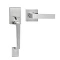 Satin Nickel Square Lever Door Handle Set No Lock Reversible