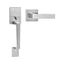 Satin Nickel Square Lever Door Handle Set No Lock Reversible