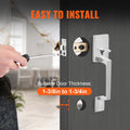 Satin Nickel Square Lever Door Handle Set No Lock Reversible