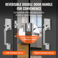 Satin Nickel Square Lever Door Handle Set No Lock Reversible