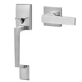 Satin Nickel Square Lever Door Handle Set No Lock Reversible