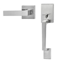 Satin Nickel Square Lever Door Handle Set No Lock Reversible